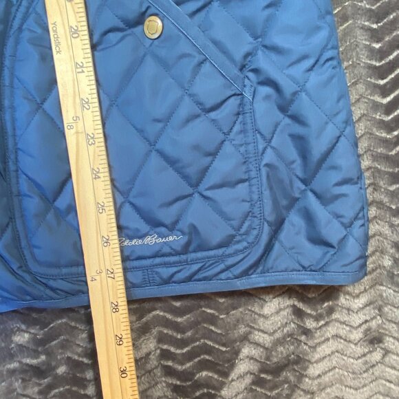 Eddie Bauer Blue Quilted Vest Lightweight Pockets & Snap Buttons Womens Size 1X - Picture 8 of 9